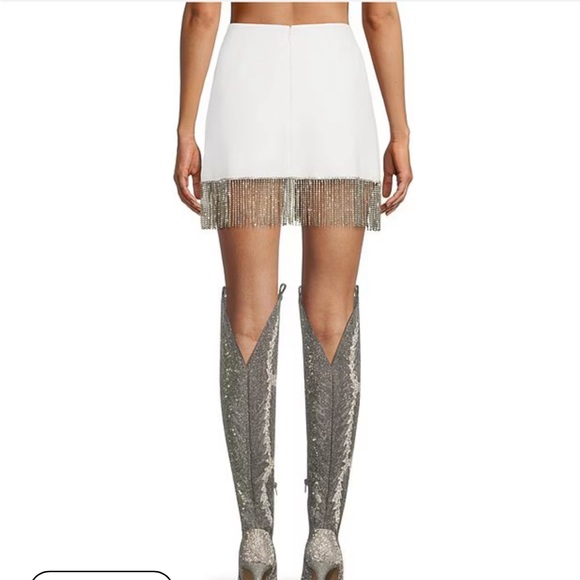 Gianni Bini Dixie Rhinestone Fringe Coordinating Crepe Skirt (size 6) - Picture 2 of 9